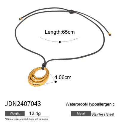 Waterproof Stainless Steel Micro Trend Cord Necklaces Women Statement Metal 18K Gold Plated Trendy 2024 Jewelry collares