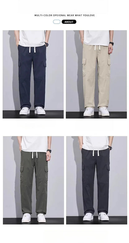 Brand Clothing Spring Summer Men's Cargo Pants Loose Straight Parachute Pants Sport Casual Long Trousers Male
