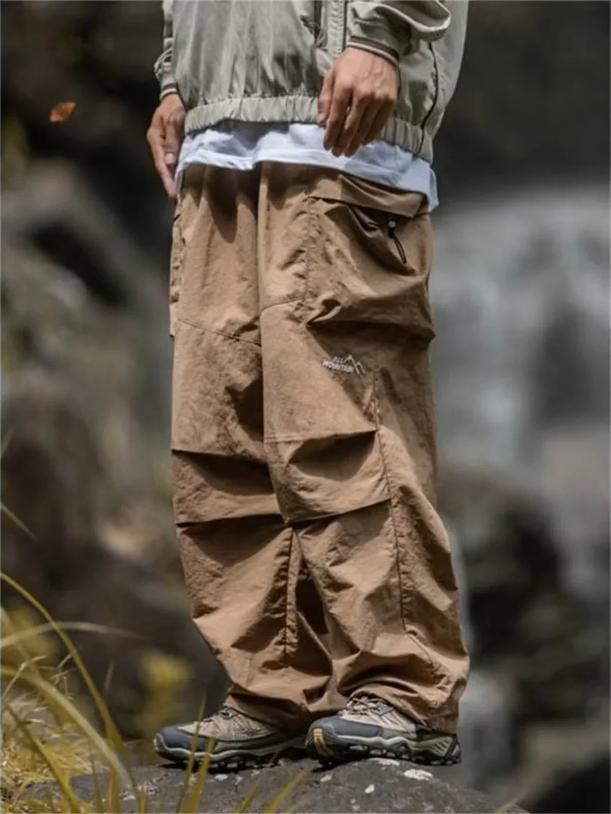 Men's Spring Autumn Japanese Style New Waterproof Hip Hop Mountaineering Pants Casual Harajuku Work Cargo Outwear Trend Pants
