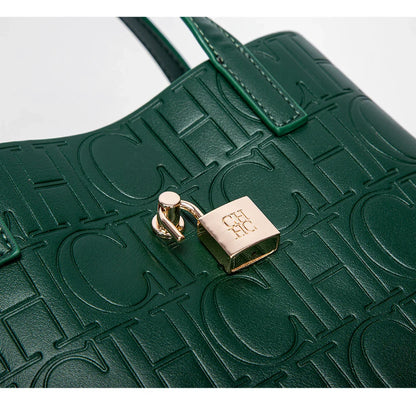 Classic Simple Solid Color Women's New 2024 Large Capacity Handbag Letter Element Women's Handbag