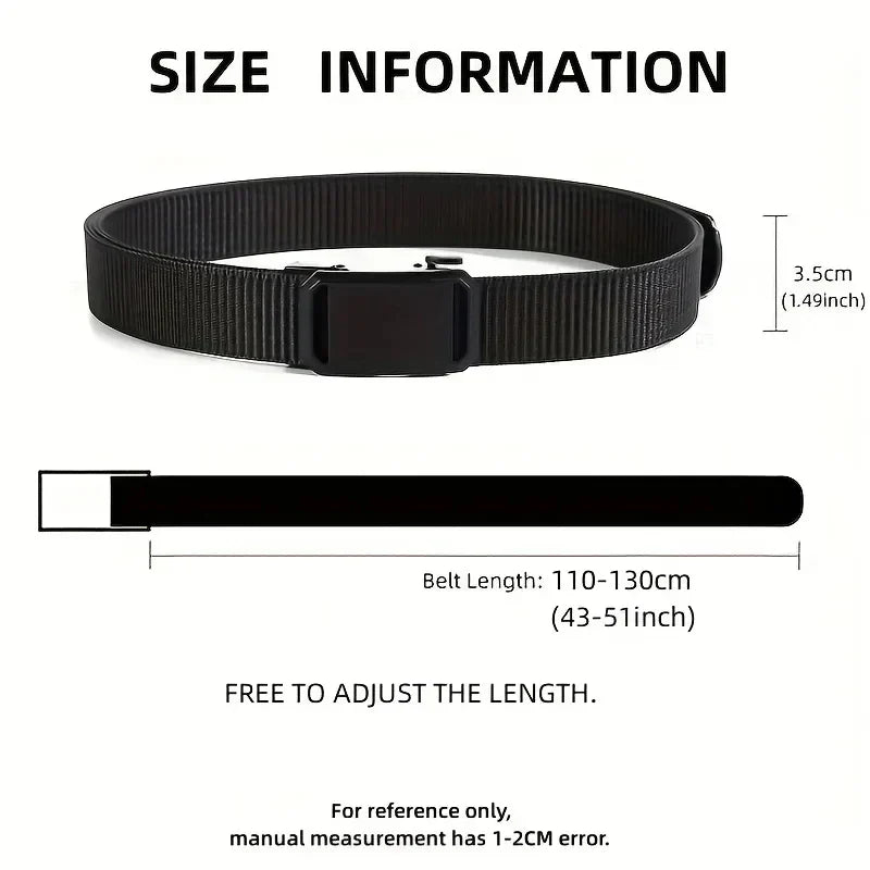 Automatic Buckle Belt Canvas Tactical Workwear Casual Outdoor Military Training Pants Belt Men Fashionable Multifunctional Belt