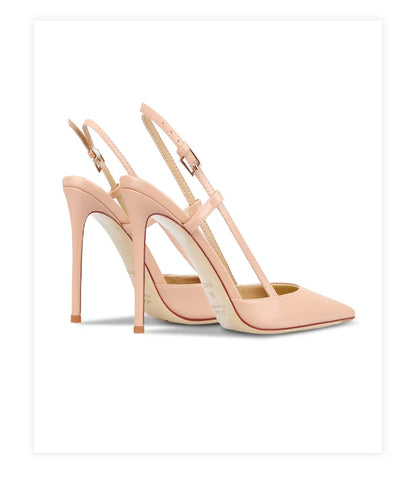 Bare leather edge buckle straight strap sandals for women, new pointed shallow mouth slim heel fashionable single shoe