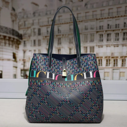 Classic Full Print Pattern Mother And Child Tote Bag For Women 2026 New Light Luxury Large Capacity Commuter Handbag