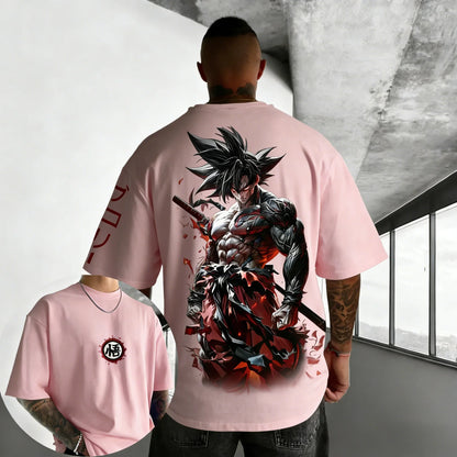 Anime Oversized Cotton T-shirt Summer Printed Unisex Street Hip Hop Loose Casual Short Sleeve Top