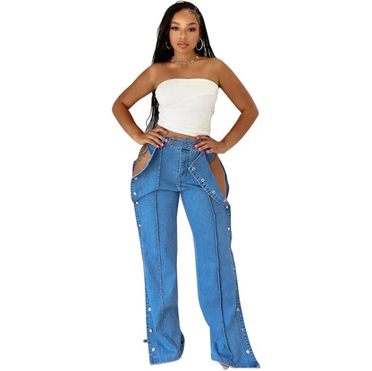 Women Denim Pant Long Pants Slim Fit Tight High Trousers