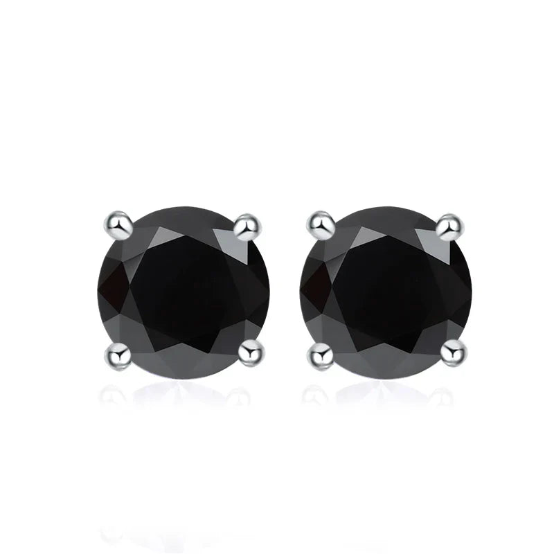0.5ct 1ct 2ct Moissanite Stud Earrings for Women 925 Sterling Silver Pink Black Blue Grey Sparkling Lab Diamond Earring