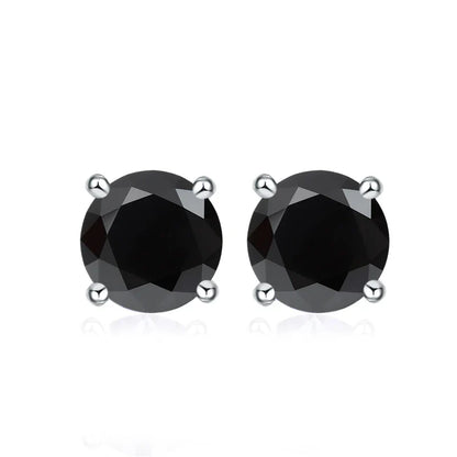 0.5ct 1ct 2ct Moissanite Stud Earrings for Women 925 Sterling Silver Pink Black Blue Grey Sparkling Lab Diamond Earring