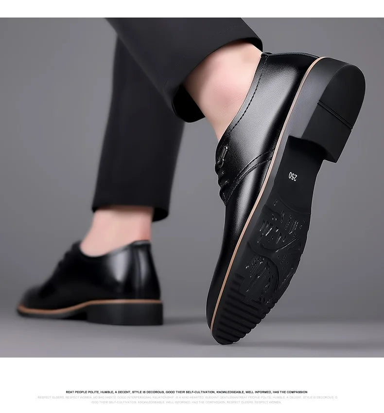 Mens Formal Business Oxford Shoes Classic Leather Dress Shoes for Wedding and Office