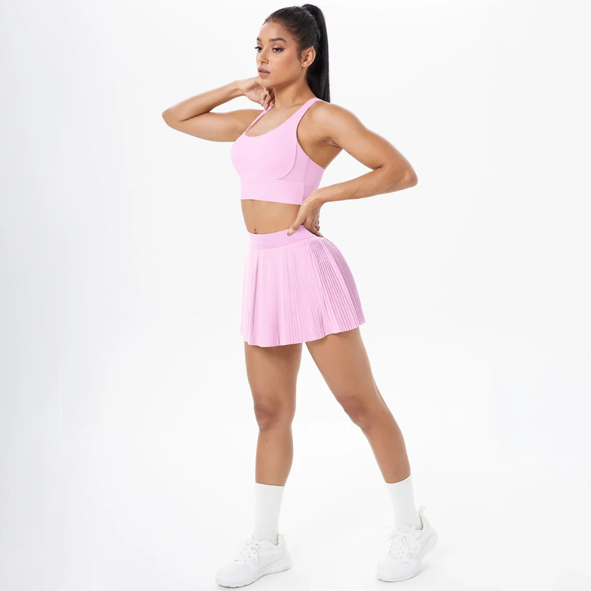 2pcs New Sexy Yoga Set Backless Cross Straps Sports Bra Fashion Breathable Culotte Yoga Shorts With Pocket Gym Women Sports Set
