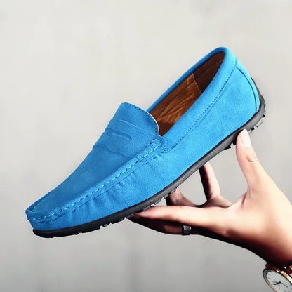 High Quality Leather Men Loafers  Slip on Mens Casual Shoes Fashion Flats Male Driving Shoes Moccasins Ten Colors Size 38-47