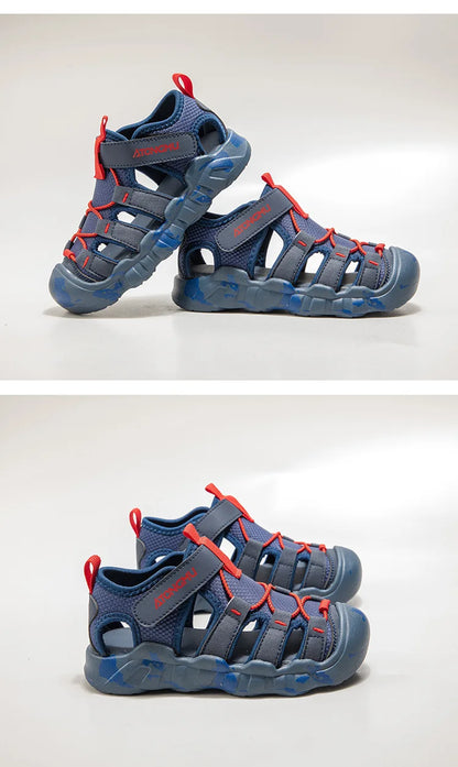 Children Summer Sports Sandals Girls Beach Outdoor Non-slip Hiking Shoes Boys Hollow Breathable Anti Collision Round Toe Sandals