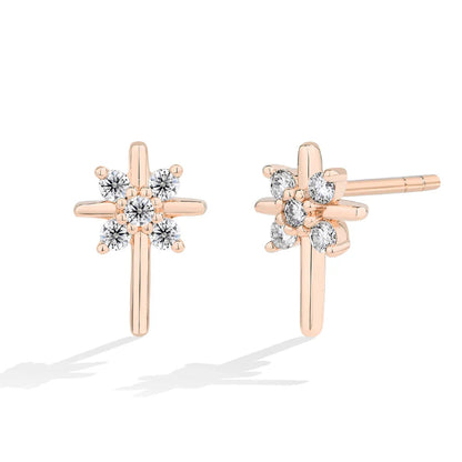 Snowflake Moissanite Earrings DVVS1 Real 925 Sterling Silver 18K Gold Plated for Women Wedding Engagement Party Jewelry