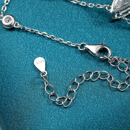 3EX Marquise Cut Moissanite Finger Chain Bracelets for Women 14-20cm Wrist Size Adjustable s925 Silver Hand Jewelry Gift