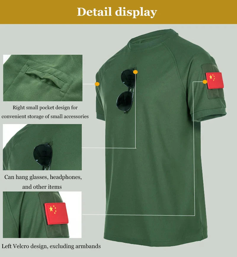Wear-Resistant Outdoor Tactical Pants Mens Casual T-shirt Cargo Trousers Multi-pocket Waterproof Pant Hiking Training Workwear
