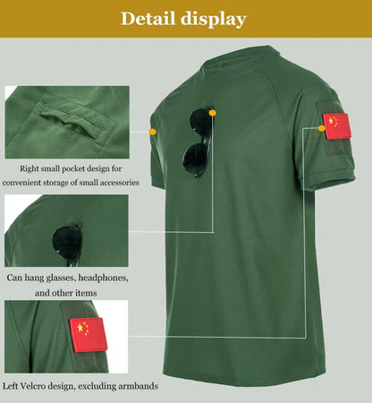 Wear-Resistant Outdoor Tactical Pants Mens Casual T-shirt Cargo Trousers Multi-pocket Waterproof Pant Hiking Training Workwear
