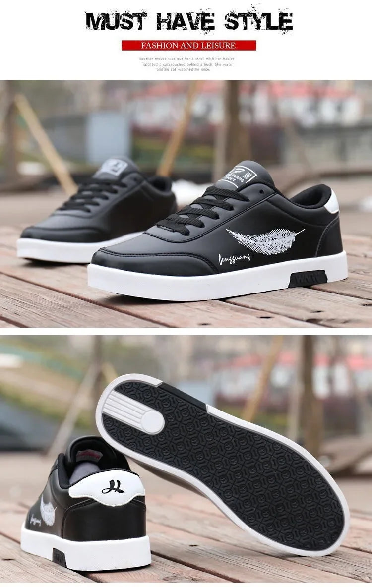Summer Men's White Sports Shoes Fashion Male leather casual Shoes