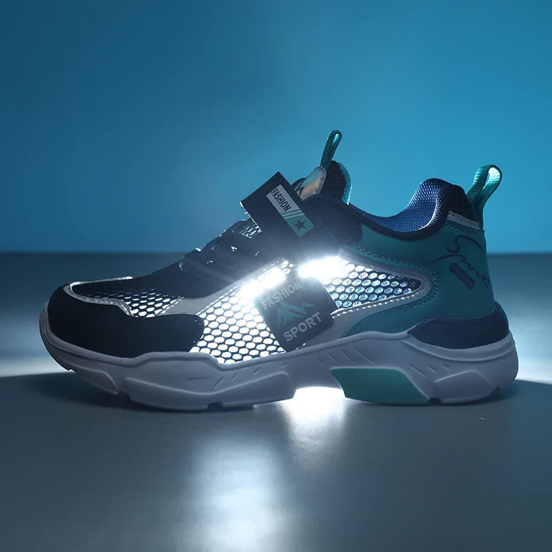 Kids Fashion Mesh Running Shoes Youngsters Teens Casual Walking Students Sneakers Breathable Soft Children Outdoor Sports Tennis