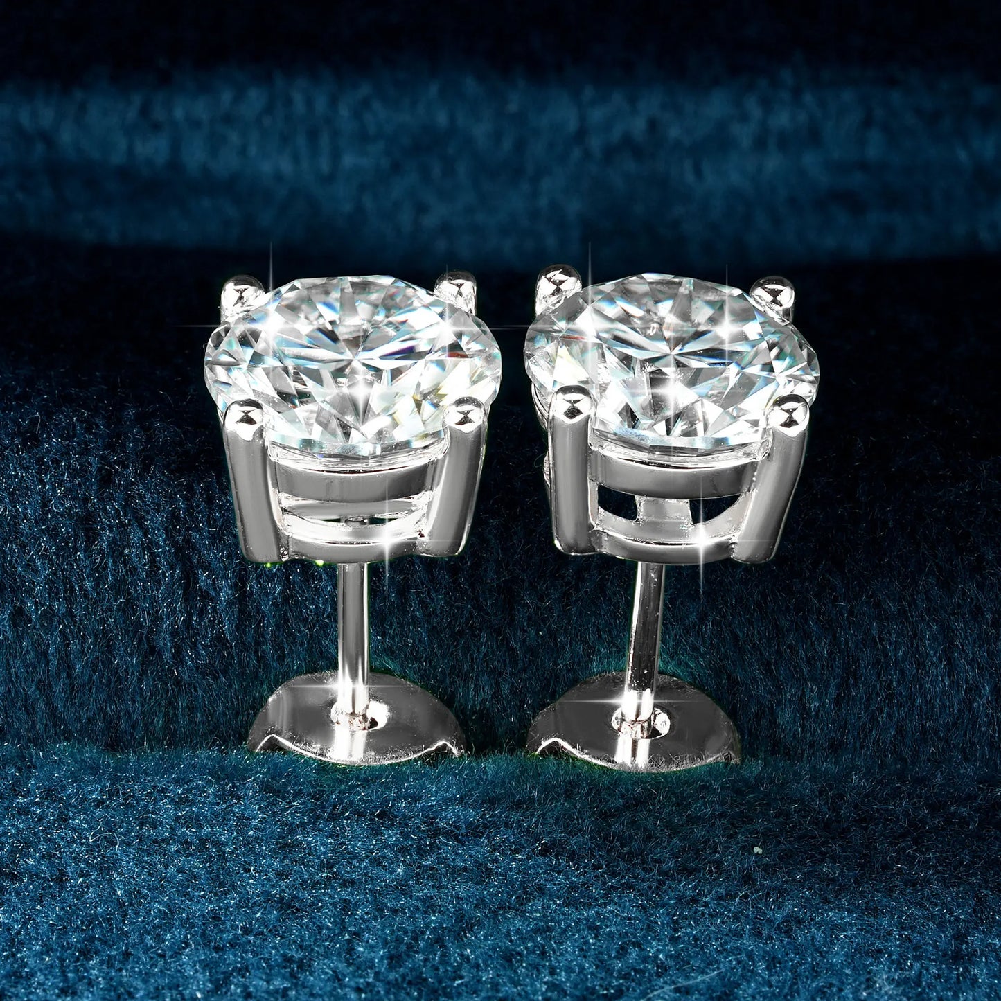 0.5/1/2 CT Real D VVS1 White Black Green Moissanite 100% 925 Sterling Silver Stud Earrings Sparking Fine Jewelry For Women