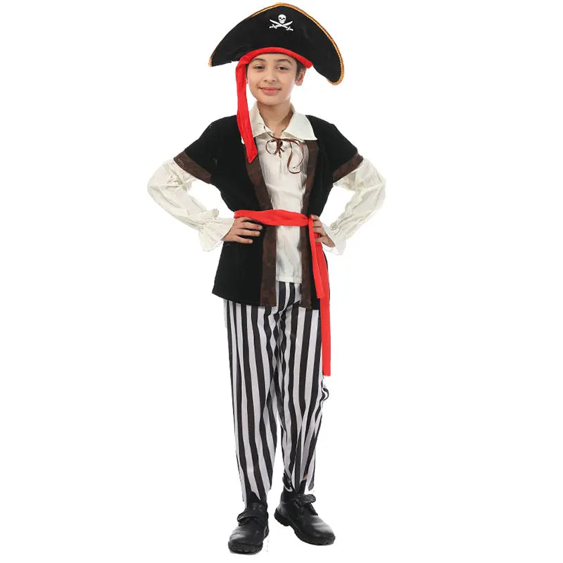 Halloween Costumes Kids Boys Pirate Costume Children Captain Jack Cosplay set for Christmas New Year Purim Pirate Clothes