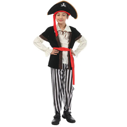 Halloween Costumes Kids Boys Pirate Costume Children Captain Jack Cosplay set for Christmas New Year Purim Pirate Clothes