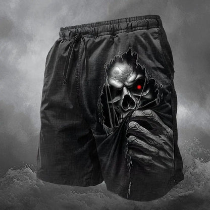Men's Skull Long Swim Trunks Surf Trunks Shorts Fashion Street Trend Casual Daily Vacation with Elastic Waist Designer Clothing