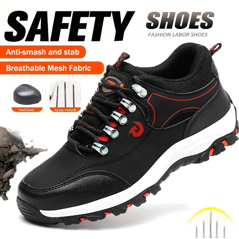 Men Work Safety Shoe Boots Steel Toe Security Protection Shoes Anti-Smash Anti-puncture Constrcution Shoes Man Work Boots