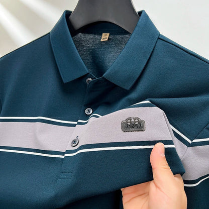 Summer best-selling high-end brand exquisite embroidery men's short sleeve POLO shirts breathable cotton casual business T-shirt