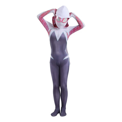 Spider Suit for Kids Costumes Spidergirls Gwen Cos Stacy Spandex Jumpsuits Boy Girl Zentai Costume for Halloween Cosplay Female