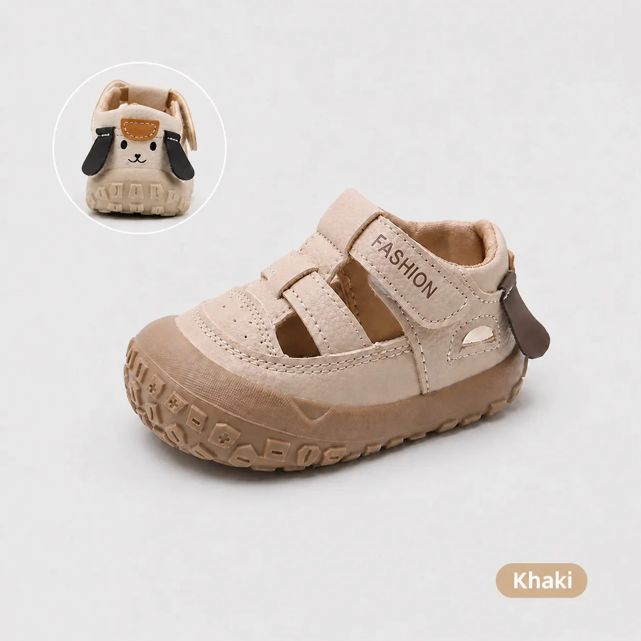 PU Leather Summer Sandals For Children Cute Dog Boy's Girl's Sandals Anti-slippery Ergonomics Barefoot Sandals For Children