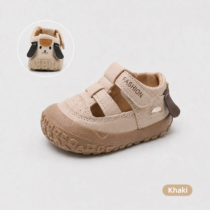PU Leather Summer Sandals For Children Cute Dog Boy's Girl's Sandals Anti-slippery Ergonomics Barefoot Sandals For Children