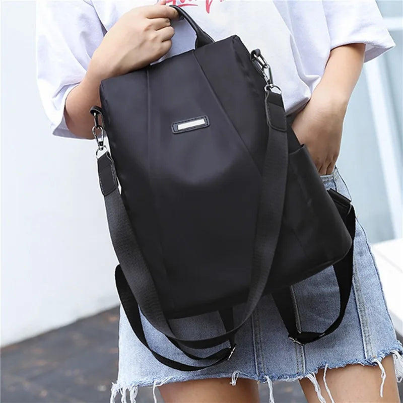 Casual Oxford Backpack Women Black Waterproof Nylon School Bags For Teenage Girls High Quality Fashion Travel Tote Packbag