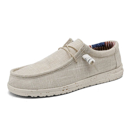 Men's Breathable Casual  Canvas Slip Shoes Comfort Slip-on Loafer Soft Penny Loafers for Men Lightweight Driving Boat Shoes