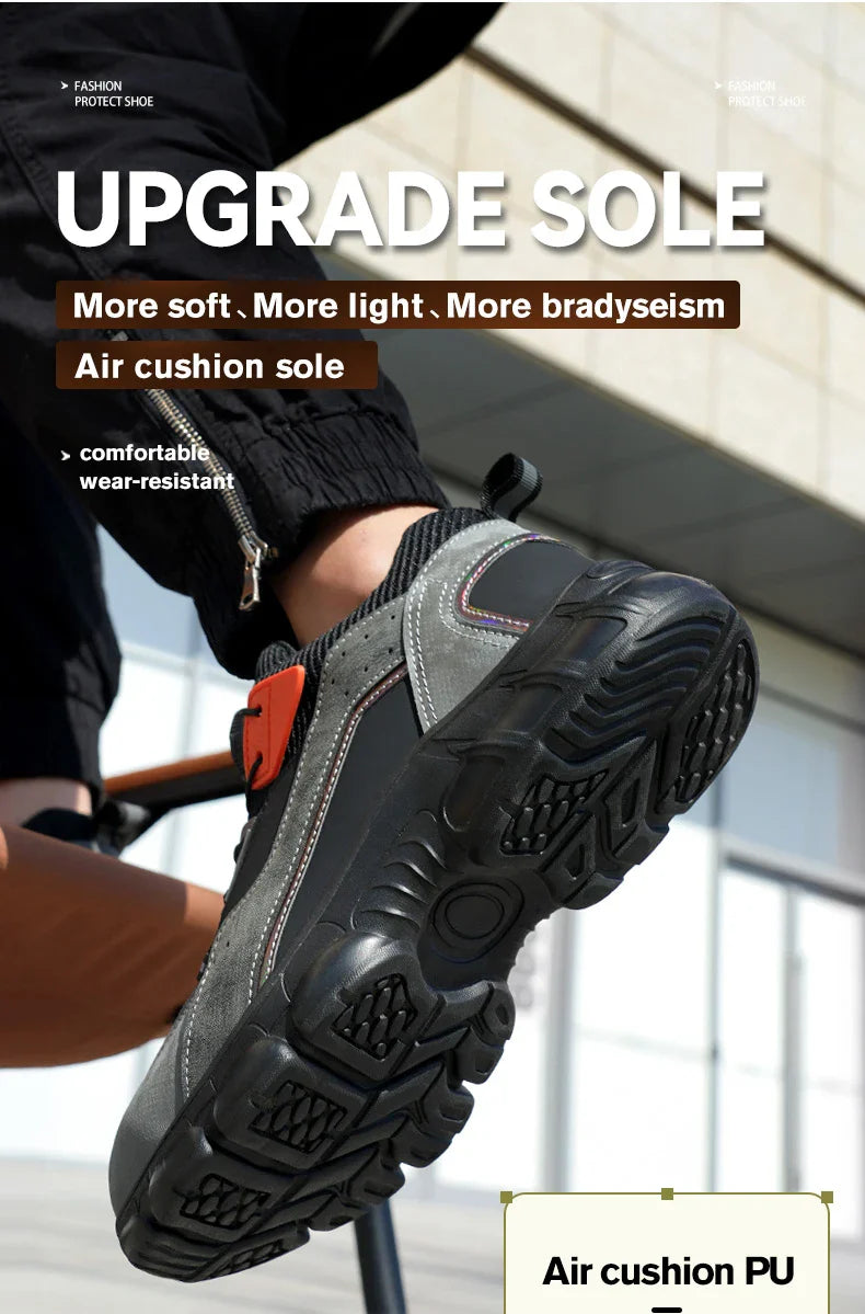 Rotary Buckle New Work Sneakers Lightweight Protective Shoes Safety Industrial Puncture-Proof Anti-smash Men Steel Toe Shoes