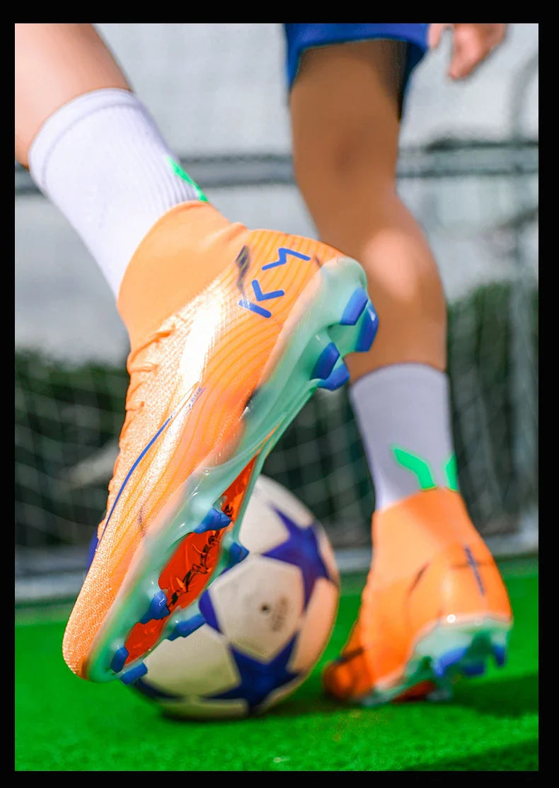 New Men Soccer Shoes Breathable Cleats Football Boots Training Boys Long Spikes Adult Outdoor Sport Non Slip Match Comfortable