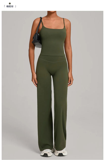 Gym Workout Clothes Women's Casual Wear Outdoor Sports Tight Yoga Suit Naked Feeling Fitness Suit High Waist Yoga Two-piece Set