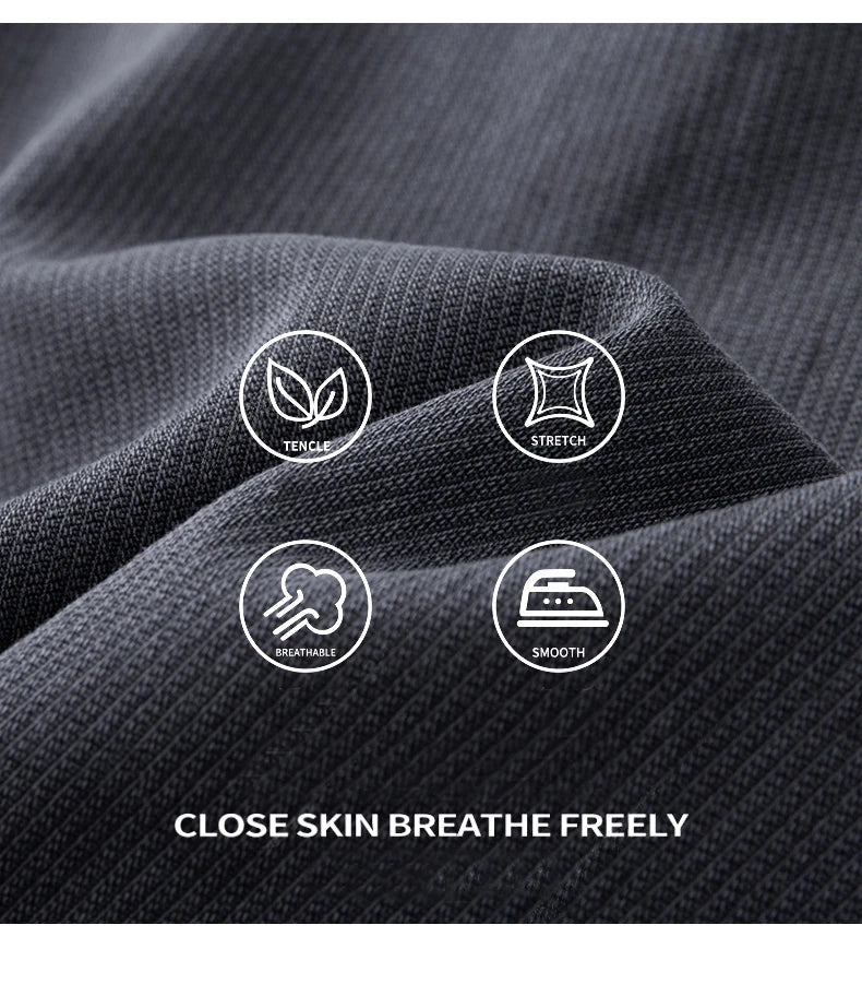 Business Straight Men's Pants Fashion Comfortable Brand Lyocell Soft Trousers Classic Simple Regular Solid Color Slim Pants