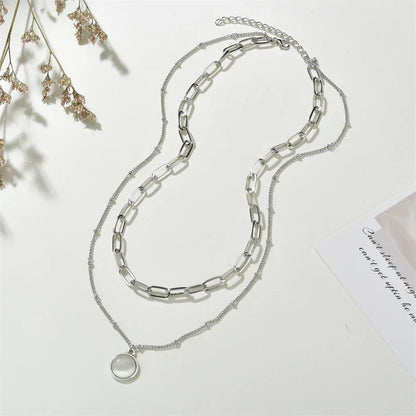 Classic Pendant Necklace for Women Micro Zircon Turkish Lucky Evil Eyes Palm Cross Pearl Multilayer Metal Chain Choker Jewelry