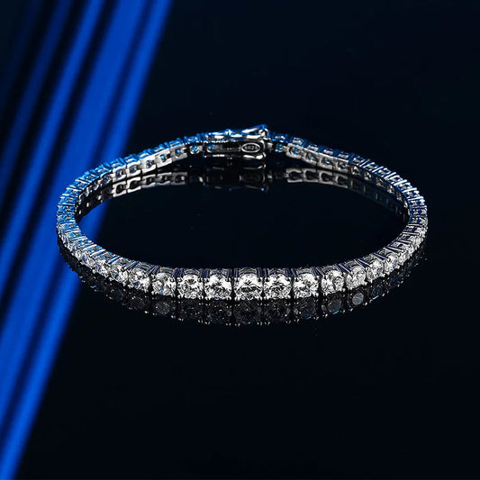 100% 925 Sterling Silver Gradient Size Moissanite Tennis Bracelet For Women Diamond Bangle Luxury Fine Jewelry Gift