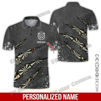 PLstar Cosmos Darts Team Custom Name 3D All Over Printed Premium Men's Polo Shirt Summer Street Casual Short sleeve shirt WK62
