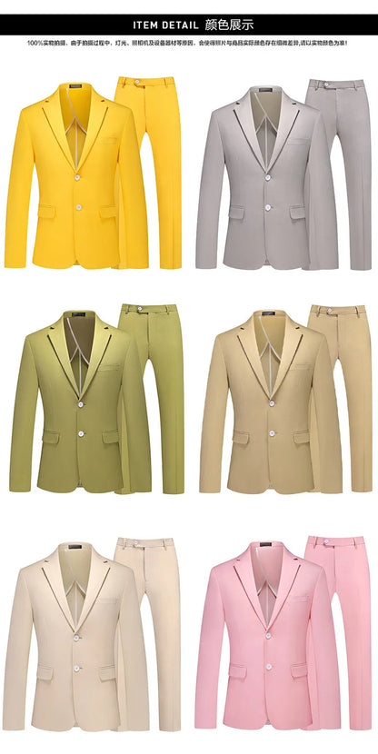 Men's Linen Half Lined 2 Piece Suit Set Lightweight Breathable Blazer & Pants for Spring Summer, Formal Business Wedding