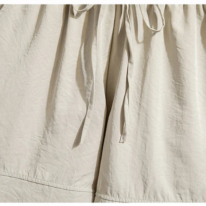 Plus Size Summer Shorts For Women 2025 Summer Ice Silk Drawstring Large Size Loose Shorts Women Korean Streetwear Shorts Female