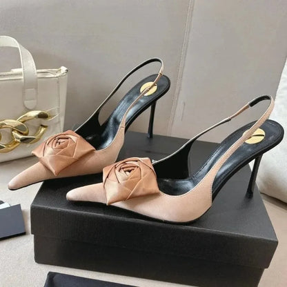 Ladies' Springand SummerStiletto Heelswith PointedPoints AndHollow OutBanquet Shoes,European AndAmerican SexyRose Fashion Shoes
