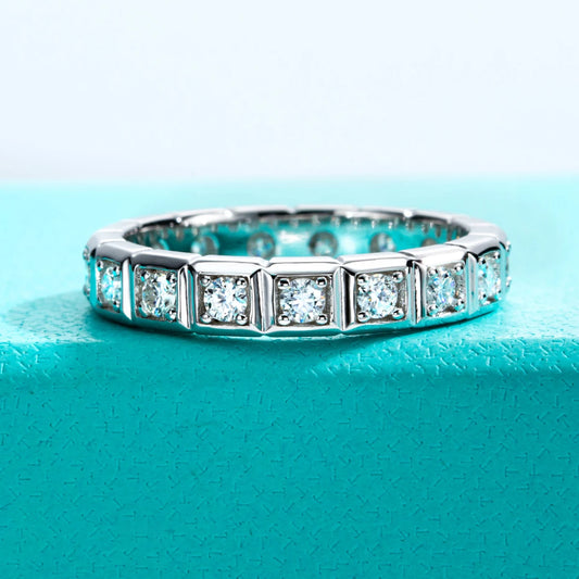 2.2mm D Color Moissanite Princess Eternity Band Ring 925 Sterling Silver Wedding Band For Women Jewelry Wholesale