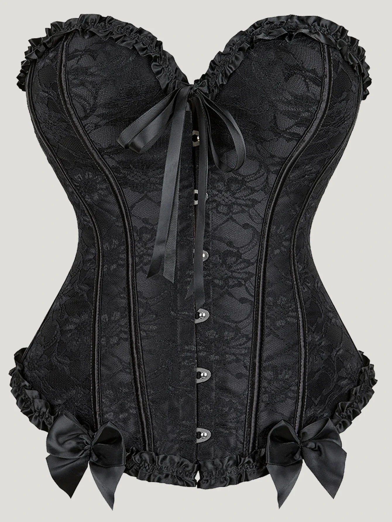 Sexy Gothic Corset Top Overbust Corselet Women Bustiers and Corsets Modeling Strap Lace Up Boned Tummy Control Halloween Costume