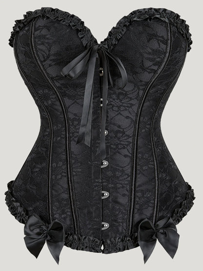 Sexy Gothic Corset Top Overbust Corselet Women Bustiers and Corsets Modeling Strap Lace Up Boned Tummy Control Halloween Costume