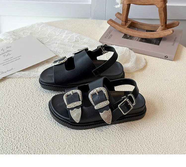Children Sandals for Girls 2025 Summer New Fashion Korean Style Soft Bottom Anti-slippery Versatile Princess Outside Beach Shoes