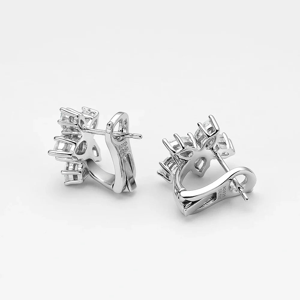 100% 925 Sterling Silver Sparkling High Carbon Diamond Earrings For Women Wedding Engagement Party Fine Jewelry Wholesale
