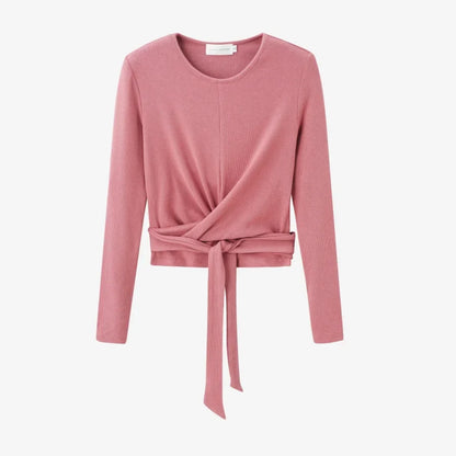 summer ribbing closed-fit wrap tops + Aline dress high Stretch matching sets