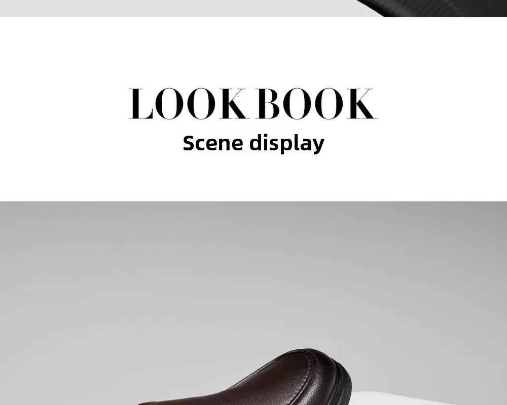 Golden Camel Men's Shoes 2026 New Business Casual Soft Sole Leather Shoes Brand Design Soft Soles Non-slip Velvet Warm Loafers