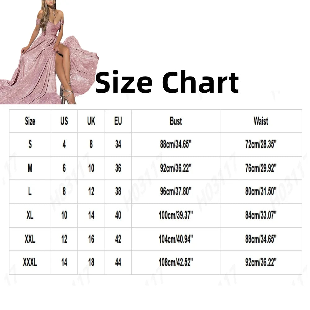 Women's Sequined Large Skirt Tube Top Sexy Fashion Slit Dress Solid Color Banquet Dress Luxury Floor Length Evening Dresses